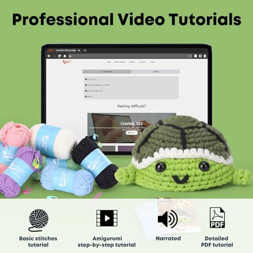 CrochetBox Turtle Crochet Kit for Beginners, Easy Craft for Adults - Image 4
