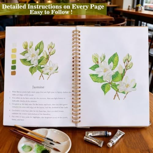 Watercolor Workbooks Coloring Book Beginner Friendly Painting Kit Easy Nature Scenes Paint Set Art Crafts for Creative Exploration Gift for Adults Teens - Image 2