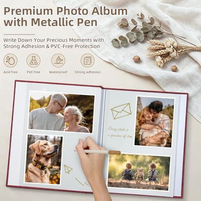 Popotop Photo Album Self Adhesive Scrapbook Album for 4x6 5x7 8x10 Pictures DIY Photo Book as Scrapbooking Supplies Kits, Birthday Gifts for Women Mom Wedding Baby Family Travel - Image 4
