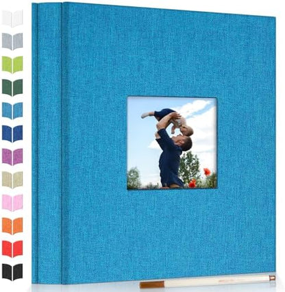 Artfeel Photo Album Self Adhesive Scrapbook Album for 3x5 4x6 5x7 8x10 Pictures,40 Pages Linen Cover with Display Window DIY Photo Book,Ideal Gifts for Family Travel Wedding Baby by Artfeel