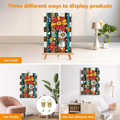 MOGTAA Paint by Numbers Kit for Adults with Frame, Flowers Paint by Number Canvas, Flowers Scenery Paint by Numbers with Easel, DIY Oil Painting Kit for Home Wall Decor 8 x 12 Inch - Image 3