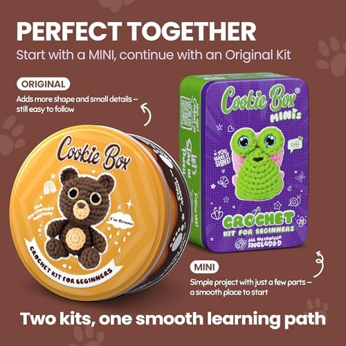 Cookie Box Crochet Kit for Beginners, Bear Bruno - Image 5