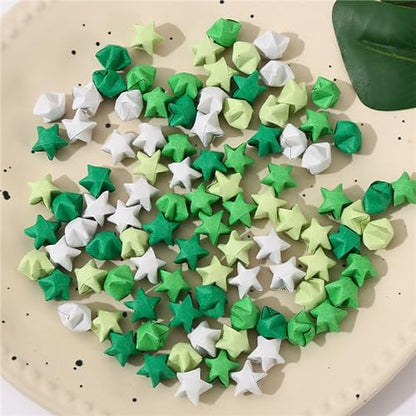 1080 Sheets Origami Star Paper 4 Green Color Strips Double Sided Lucky Star Decoration Folding Paper for DIY Hand Art Supplies (Green-1080 sheets) - Image 3