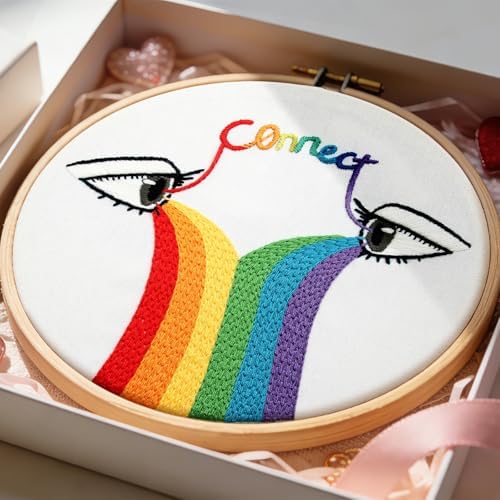 Crafmanoe Hand Embroidery Kits for Beginners Adults, LGBT Embroidery Starter Kit, Stamped Cross Stitch Kits for Beginners Adult Craft Kits for Women, Entire Set of Embroidery Supplies & Video Tutorial - Image 2