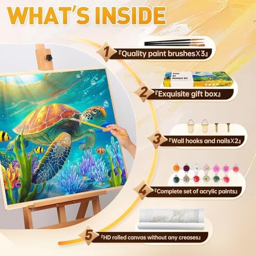 Qaisxoty Paint by Numbers Kit for Adults Beginner - Acrylic Flowers Rolled Canvas Adult Paint by Number with Canvas, Box, Brushes, Acrylic Paints - Floral Paint by Numbers Gift, Home Decor - 12”x16” - Image 7