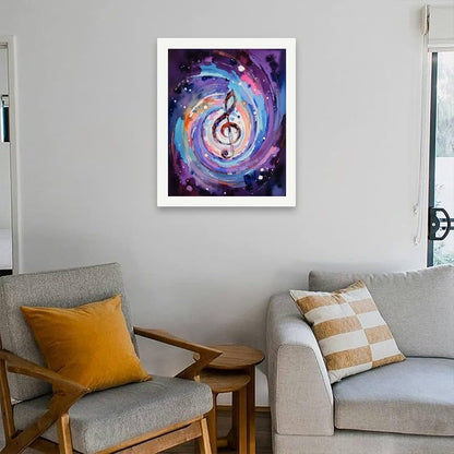 TAOPAOLAB Cosmic Music Paint by Numbers Kit for Adults - DIY Swirling Galaxy with Treble Clef Symbol Painting on Canvas 16x20In, Acrylic Paint Set, Suitable for Beginners, Art for Decoration or Gifts - Image 4