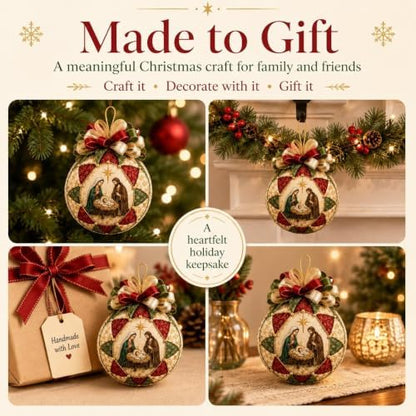 Christmas Nativity Patchwork Ornament DIY Kit, Handmade Quilted Fabric - Image 7