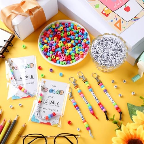 Suncalla 984 Pcs 24 Set Back to School Keychain Making Kit DIY Bead Craft - Image 4