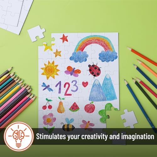 Mr. Pen- Blank Puzzle, 72 Pack, 48 Pieces/Pack, 8.5" x 11", White - Image 5