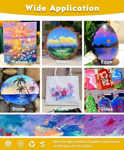 Colorful Acrylic Painting Kit, 24 Colors Paint Set with Brushes & Easel - Image 4