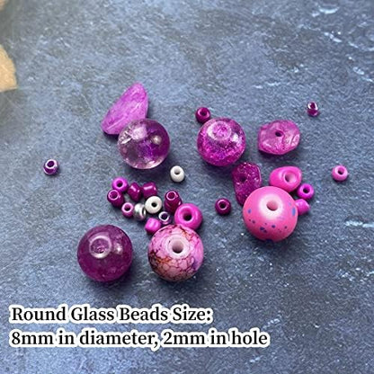 Assorted Glass Resin Beads Multi Size Colors Smooth Cracked Gravel Millet Spacer Beads for Bracelets Necklace Earring DIY Jewelry Making Craft(Rose Red Series) - Image 4