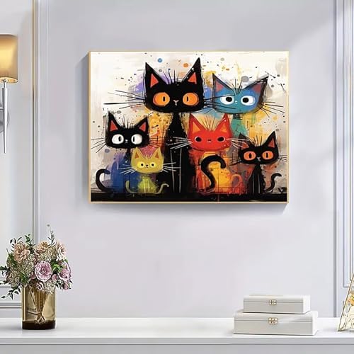 Hestarcul Paint by Numbers Kits for Adults,Cat Easy Adult Painting by Number on Canvas for Beginner,Animal DIY Watercolor Painting for Gift Home Decor Relax. - Image 7
