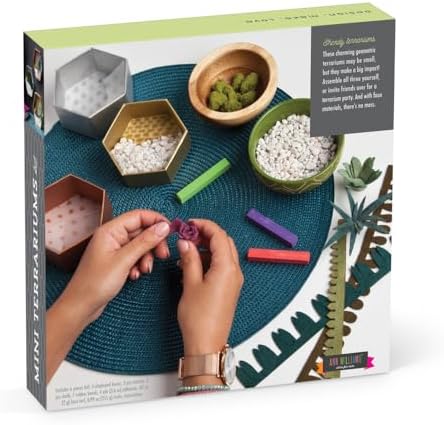 Craft Crush — Mini Plants Terrariums Easy Fun Arts and Craft Kit — Make 3 Charming Faux Terrariums! — For Ages 13 and Up - Image 4