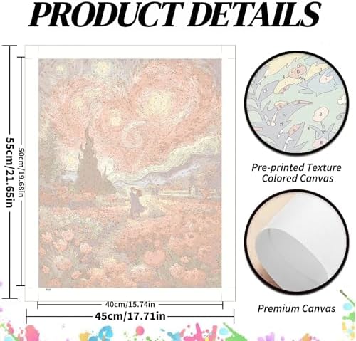 koemhxb Paint by Numbers Kit for Adults Beginners, Romantic Garden Scene, Adult Paint by Numbers on Canvas, DIY Acrylic Painting Crafts for Home Decor (16x20inch) - Image 2