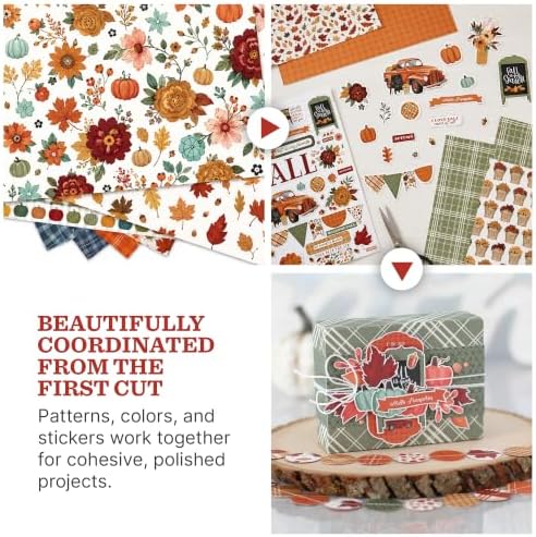 Echo Park Fall Collection Kit, Scrapbook Paper & Sticker Set - Image 7