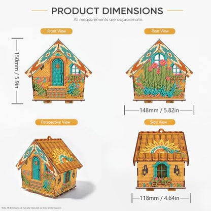 FRANDEK DIY Wooden House Diamond Art Kit for Adults (Tropical Cactus) - Image 6