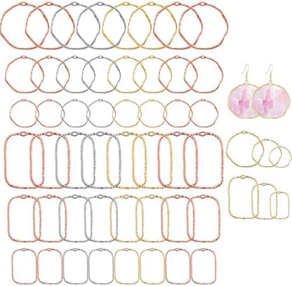 48 Pcs Alloy Open Back Bezel Pendants, 6 Styles Hollow Frame Pendants Ring for Resin Jewelry Making by Unknown