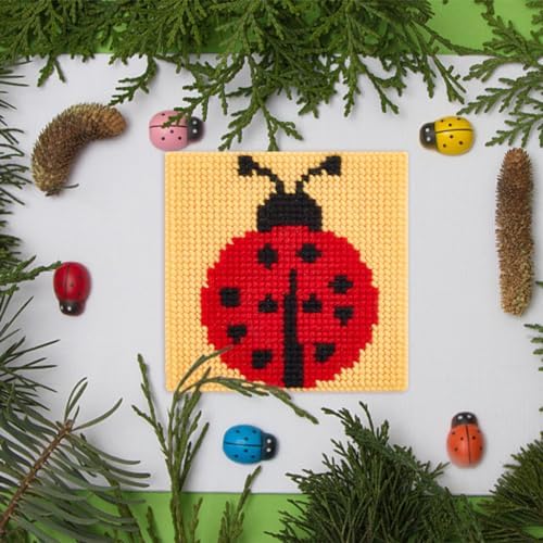 FREEBLOSS 10 Set Plastic Canvas Cross Stitch Kits with 11 Colors Yarn Insect Theme Plastic Canvas Kit with Instruction of 10 Different Patterns Mesh Sheet Coasters for Beginners - Image 3