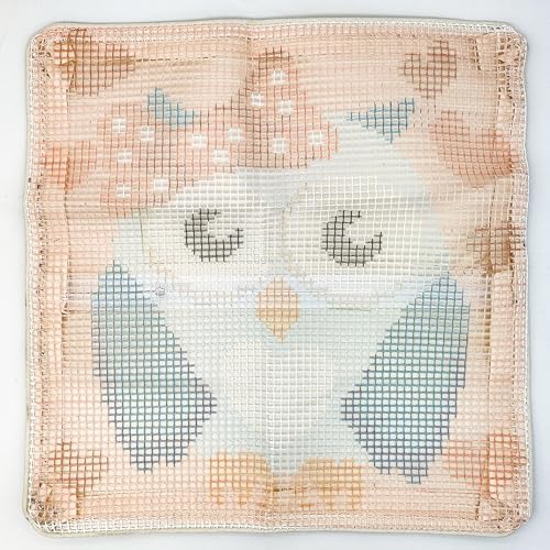 Howie's Latch Hook Kit, DIY Owl Pillow Crochet Yarn Kits for Adults, Color Preprinted Pattern Embroidery Sofa Cushion Cover (Blue Owl, 16.93 x 16.93 inch) - Image 4
