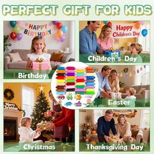 36 PCs Air Dry Clay Kit for Kids Age 3-12 with 3 Sculpting Tools 36 Colors - Image 6