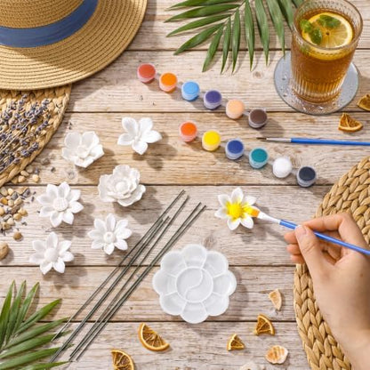 RattanView 24 Set 3D DlY Flower Ceramics to Paint Handicrafts Kits - Image 4
