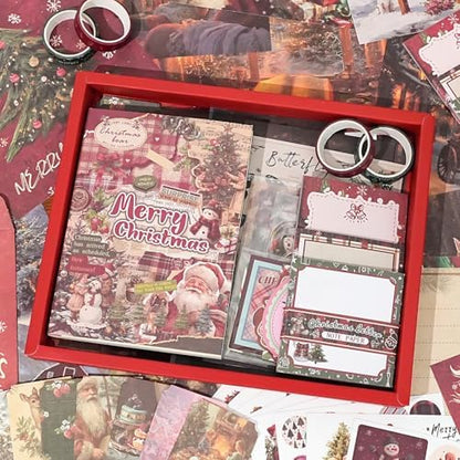 Curated Vintage Paper Craft Kit for Adults - Botanical Collage Supplies for Creative Journaling, Scrapbooking & Artful Relaxation-Christmas Theme - Image 5