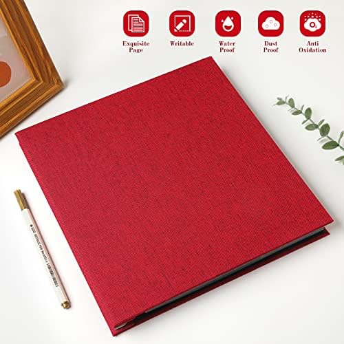 Spbapr Large Photo Album Self Adhesive Linen Cover Magnetic Scrapbook Album DIY Scrap Book 40 Black Sticky Pages for 3x5 4x6 5x7 8x10 Pictures with A Metal Pen - Image 2