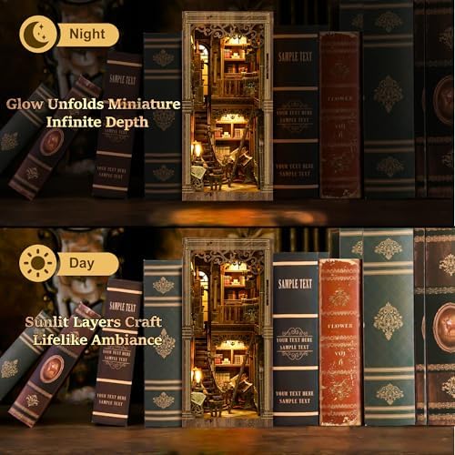 CRIOLPO Book Nook Kits DIY Miniature House Kit with LED Light for Adults - Image 4