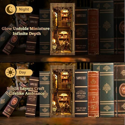 CRIOLPO Book Nook Kits DIY Miniature House Kit with LED Light for Adults - Image 4