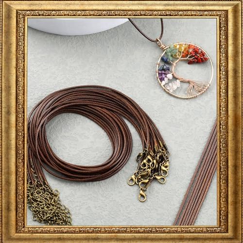 Tudomro 100 Waxed Leather Necklace Cord with Clasp,Brown,20 Inch - Image 4