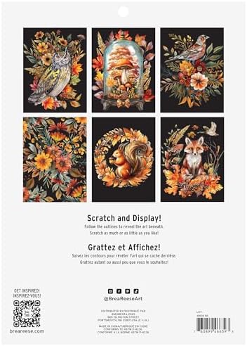 Brea Reese Autumn Equinox Scratch Art Paper Pad - 6 Guided 9x12in Designs - Image 2
