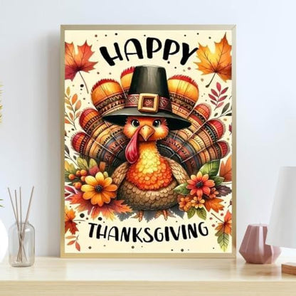 Thanksgiving Turkey Stamped Cross Stitch Kits for Beginners Adults - Autumn Counted Cross Stitch Kits Needlepoint Cross-Stitch Patterns Dimensions Needlecrafts Embroidery Kits Arts and Crafts - Image 3