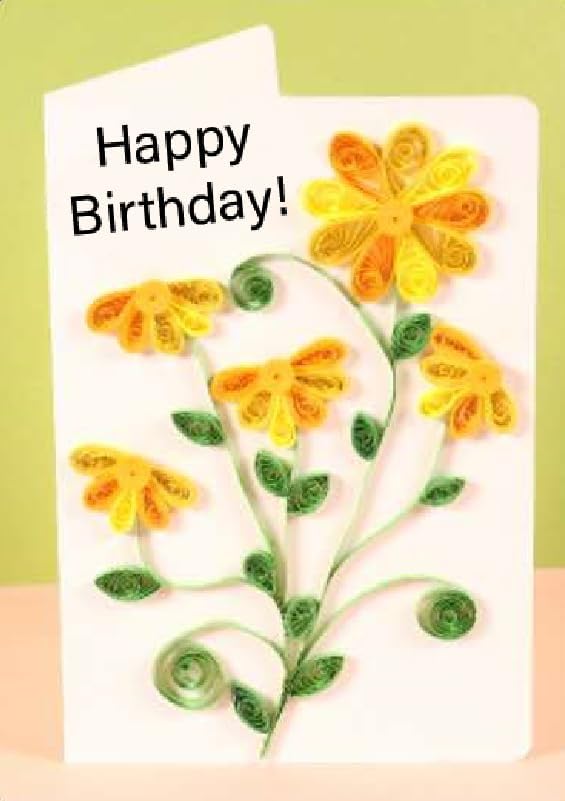 Wizardi Greeting Card Making Kit. Daisy Flowers DIY Quilling Kit F07M3-5-FL3 by Wizardi