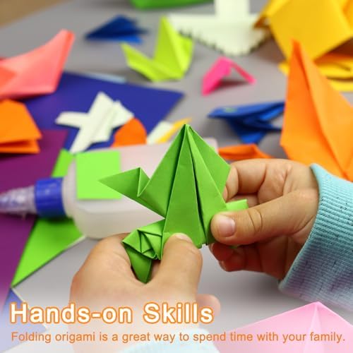 MECCANIXITY 360 Sheets Origami Paper Glitter Stars Papers Black Fold Paper for Beginner Arts Crafts Projects,0.4 x 9.5 Inch - Image 6