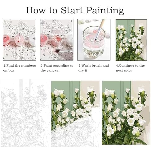 ZRIZQ Flowers Paint by Numbers Kit for Adults Beginner,Lily,16x20 - Image 5