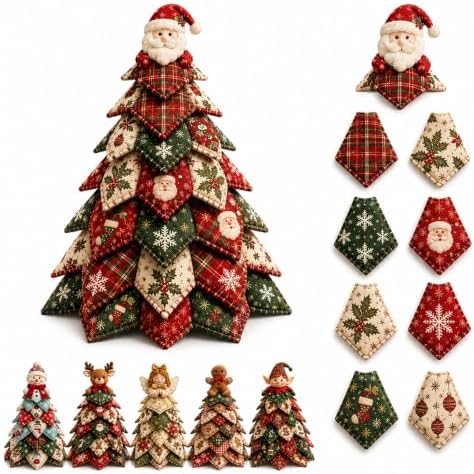 DIY Quilted Christmas Tree Kit, 3D Quilt Kits for Beginners, Gingerbread by Wakczshy