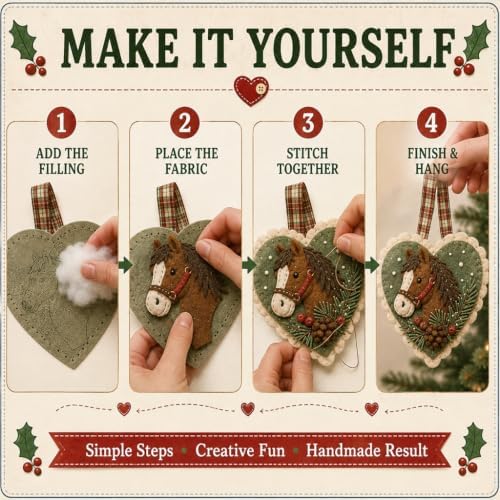 Winter Birds Pre-Cut Felt Heart Ornament Kit，Nativity - Image 3