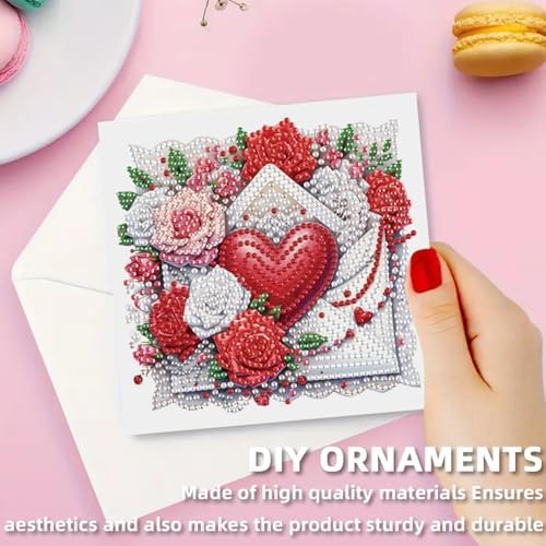 12 Pcs Diamond Painting Greeting Cards Kit Rose Flowers Candle Coffee with Envelopes, 5D DIY Special Shaped Rhinestone Art Card Making Kits for Adults, Holiday Blessing Postcards, Creative Craft Gifts - Image 4