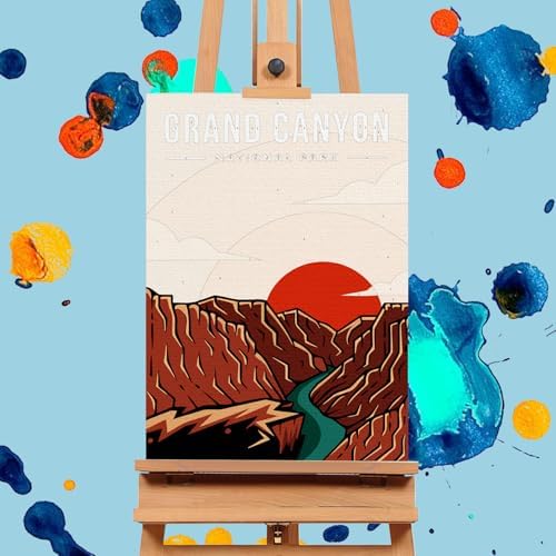 Offito 6 Pack Paint by Numbers Kit for Adults, National Park, 10x14 Inch - Image 4