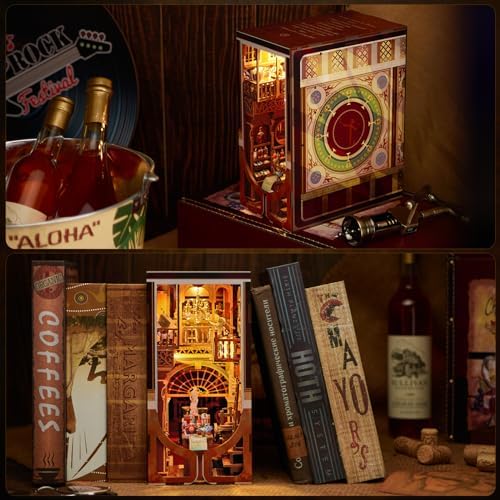 MiniCity Roaring Twenties Book Nook Kit, DIY 3D Bookshelf Insert with LED - Image 6