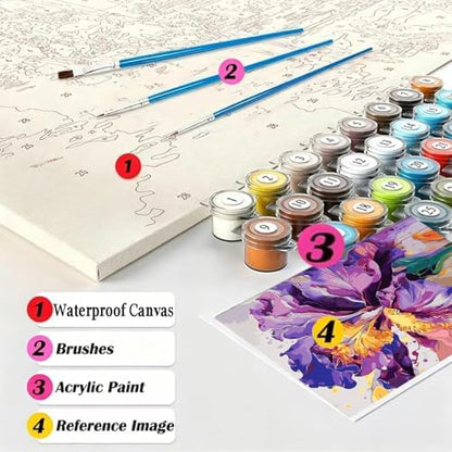 Iris Flower Paint by Numbers Kits for Adults Beginner 16 X 20 inch - Image 6