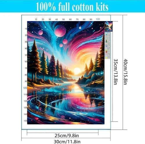 Lzyueyuan Landscape Stamped Cross Stitch Kits for Beginners,Needlepoint Counted Cross Stitch Kits for Adults,Easy Prestamped Pattern Needlepoint Kit Crafts for Home Decor Gifts11.8X15.7in - Image 2