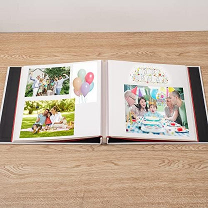 Large Photo Album Self Adhesive 4x6 8x10 10x12 13"x12.8" Magnetic Scrapbook Album 12.6"x11" Inch 40 Pages Linen Cover DIY Photo Album with A Metallic Pen and DIY Stickers(White) - Image 3