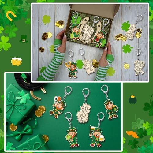 RattanView 24 Pcs St. Patrick's Day Craft Keychains DIY Keychain, 12 Styles - Image 5