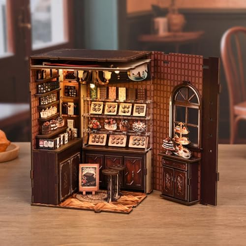 Book Nook Kit, DIY Dollhouse Miniature House with LED Bookshelf Decor Home Decor, 3D Wooden Puzzle Craft and Creative Gifts for Adults, Teens, Beginners (Sweet Chapter) - Image 3