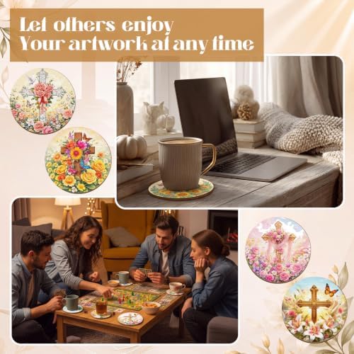 Reallnaive 77 Pcs Wooden Coasters Paint Kit, Christian - Image 5