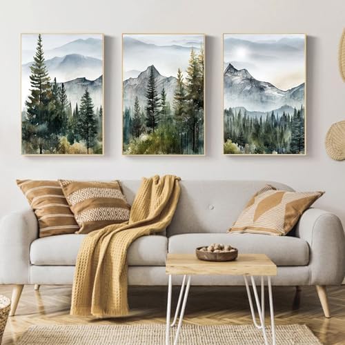 Mandun Landscape Paint by Numbers Kit for Adults, 3 Pack, 7.8x11.8 inch - Image 3