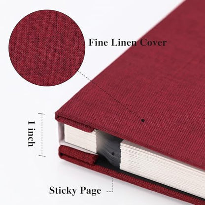Vienrose Large Photo Album Self Adhesive for 4x6 8x10 10x12 Pictures Linen Scrapbook Album DIY 40 Blank Pages with A Metallic Pen - Image 3