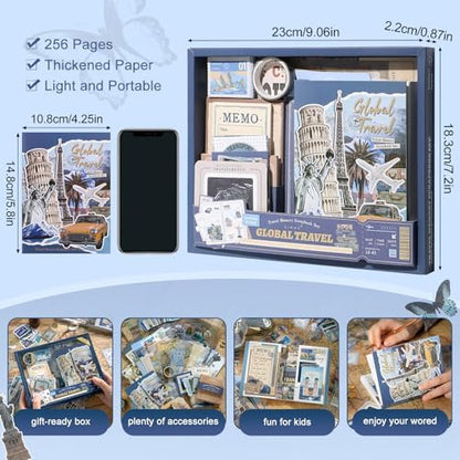 miikoul Vintage Scrapbooking Supplies Kit for Teen Girl Kid Women Diy Gift - Image 2
