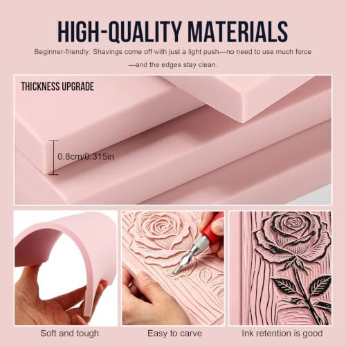 Linocut Kit for Printmaking,DIY Arts Crafts Stamp Carving Kit for Beginners - Image 3